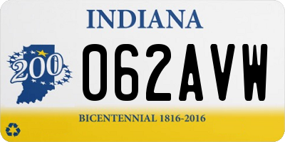 IN license plate 062AVW