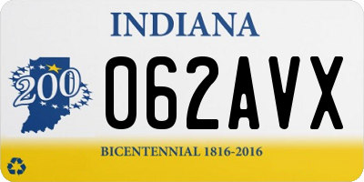 IN license plate 062AVX