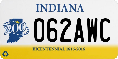IN license plate 062AWC