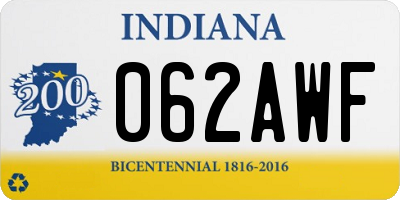 IN license plate 062AWF