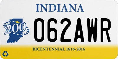 IN license plate 062AWR
