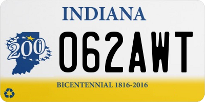 IN license plate 062AWT