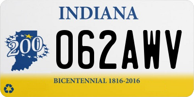 IN license plate 062AWV