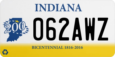 IN license plate 062AWZ