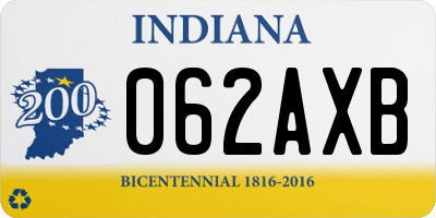 IN license plate 062AXB