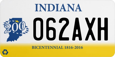 IN license plate 062AXH