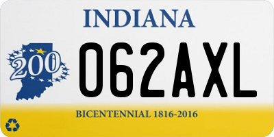 IN license plate 062AXL