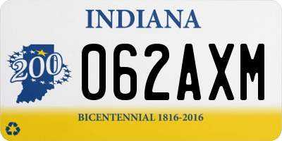 IN license plate 062AXM
