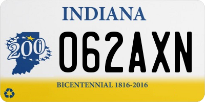 IN license plate 062AXN