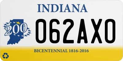 IN license plate 062AXO