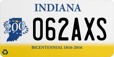IN license plate 062AXS