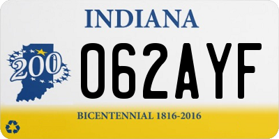 IN license plate 062AYF