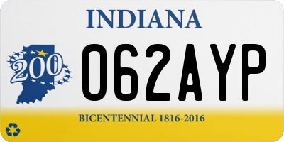IN license plate 062AYP