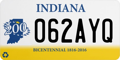 IN license plate 062AYQ