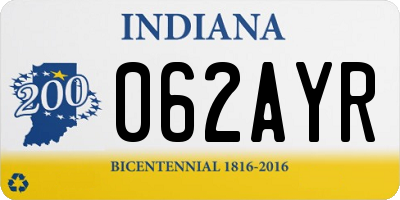 IN license plate 062AYR