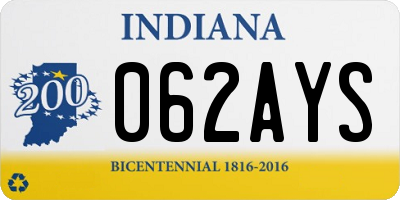 IN license plate 062AYS