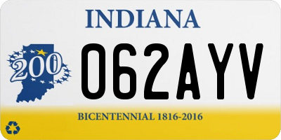 IN license plate 062AYV
