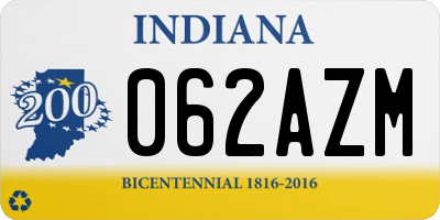 IN license plate 062AZM