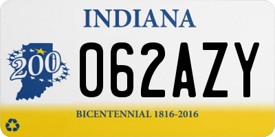 IN license plate 062AZY