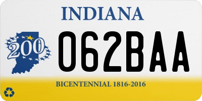 IN license plate 062BAA