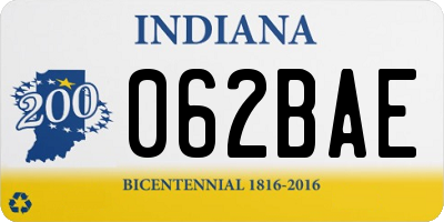 IN license plate 062BAE