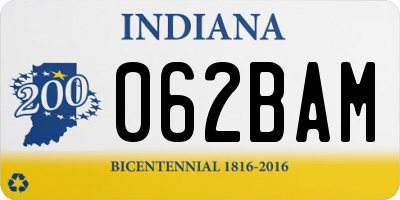 IN license plate 062BAM