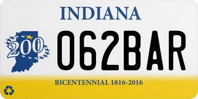 IN license plate 062BAR