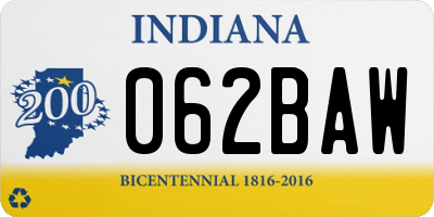 IN license plate 062BAW