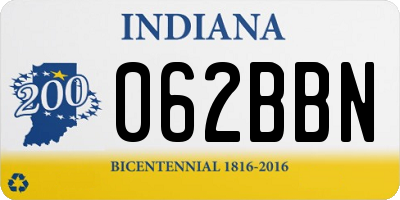 IN license plate 062BBN