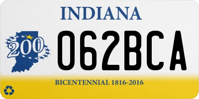 IN license plate 062BCA