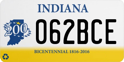 IN license plate 062BCE