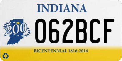 IN license plate 062BCF