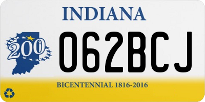 IN license plate 062BCJ