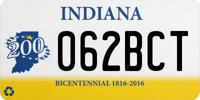 IN license plate 062BCT