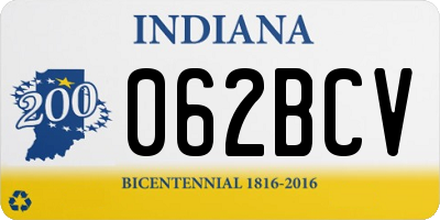 IN license plate 062BCV