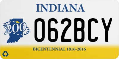 IN license plate 062BCY