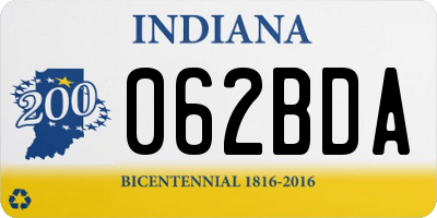 IN license plate 062BDA