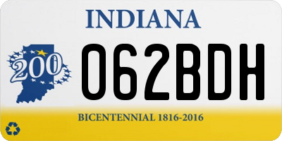 IN license plate 062BDH