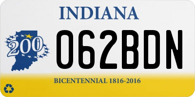 IN license plate 062BDN