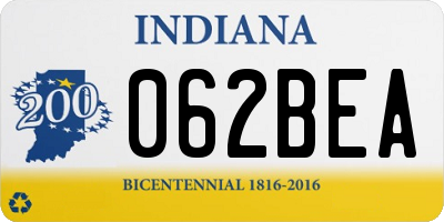 IN license plate 062BEA