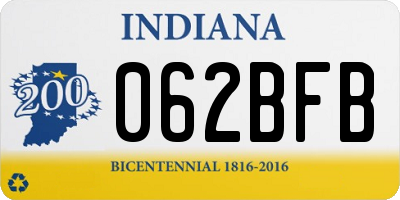 IN license plate 062BFB