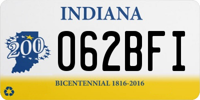 IN license plate 062BFI