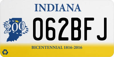 IN license plate 062BFJ