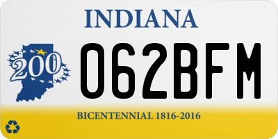 IN license plate 062BFM