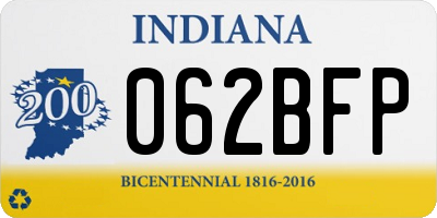 IN license plate 062BFP