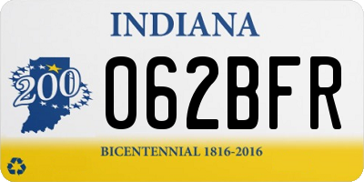 IN license plate 062BFR