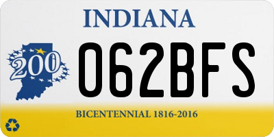 IN license plate 062BFS
