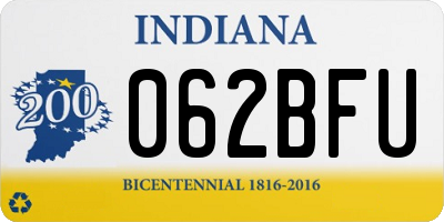 IN license plate 062BFU