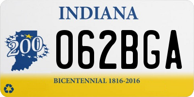 IN license plate 062BGA