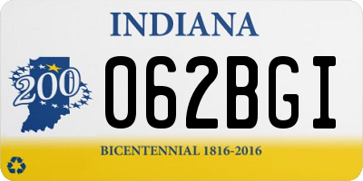 IN license plate 062BGI
